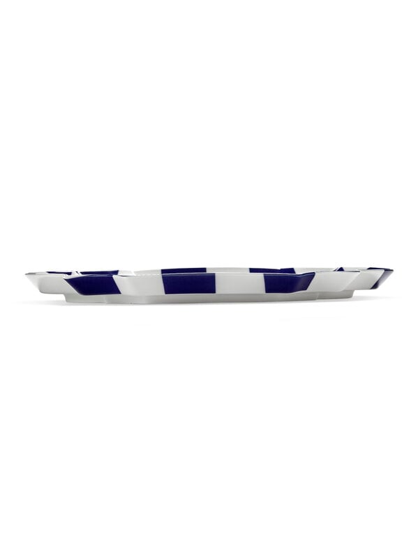 Serax Fête des Bêtes oval serving plate, blue - white, view 5