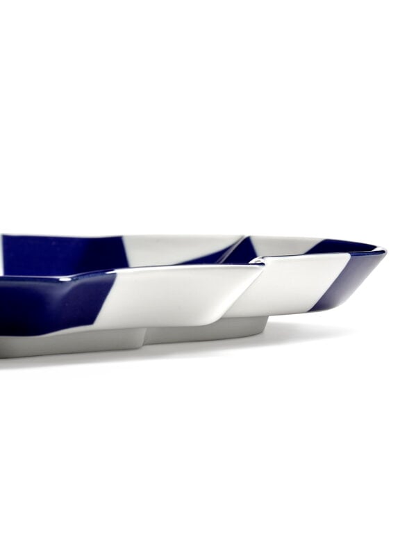 Serax Fête des Bêtes oval serving plate, blue - white, view 8