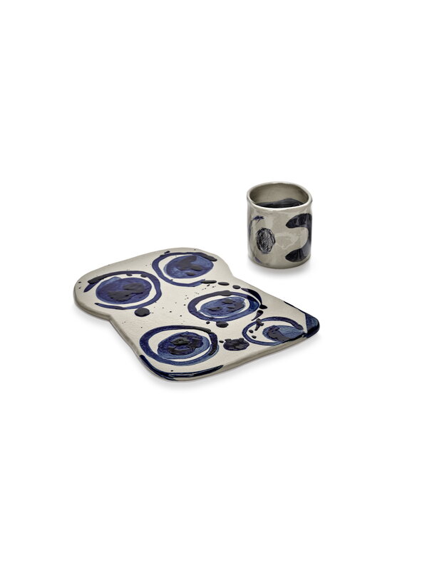 Serax Sophia serving plate, 2 pcs, beige - blue, extra image