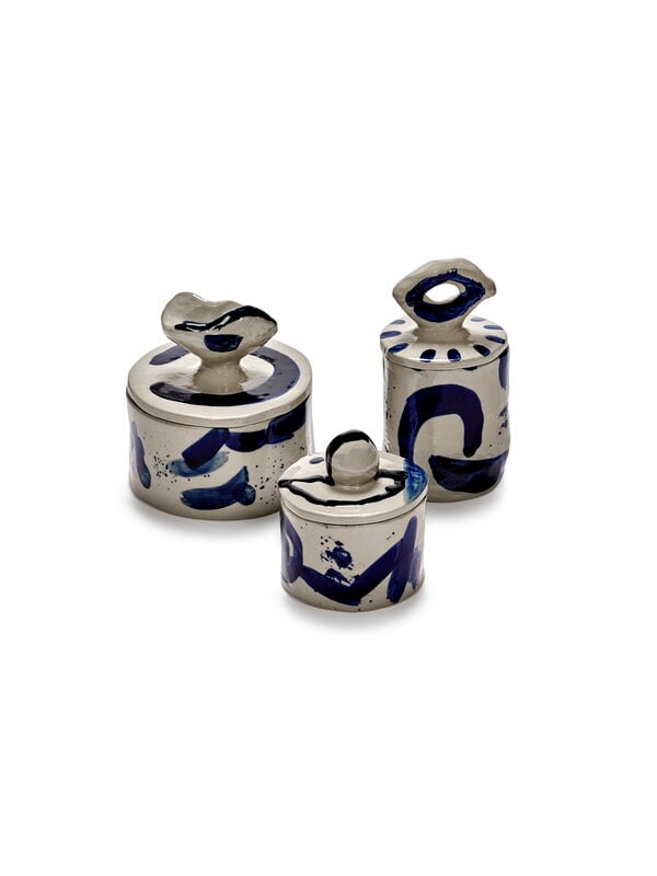 Serax Sophia storage pot 01, beige - blue, view 4