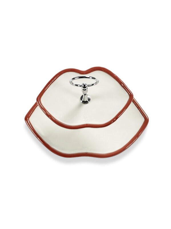 Serax Lips cake stand, two-tier, white - red, extra image
