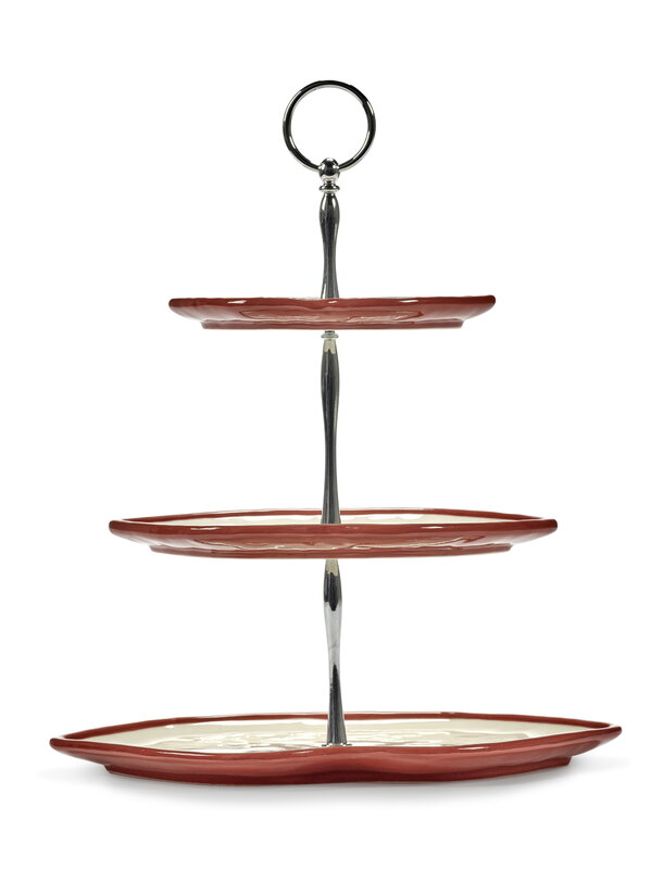 Serax Lips cake stand, three-tier, white - red, view 6