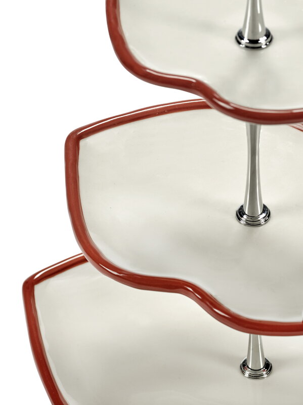 Serax Lips cake stand, three-tier, white - red, view 4