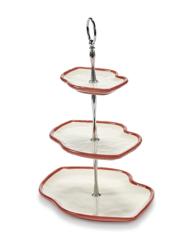 Serax Lips cake stand, three-tier, white - red, view 3