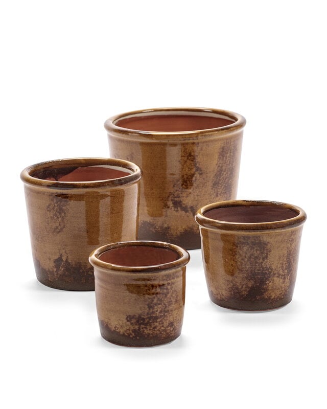 Serax Glazed Shades flower pot, S, rust, view 3