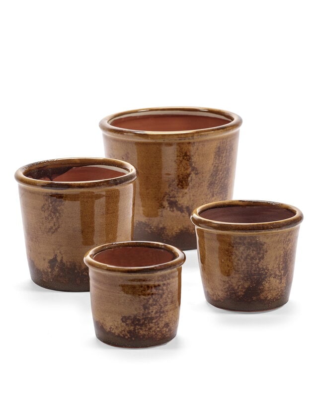 Serax Glazed Shades flower pot, M, rust, extra image