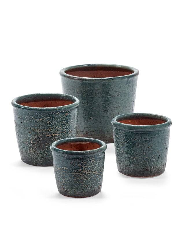 Serax Maceta Glazed Shades, L, azul, imagen extra