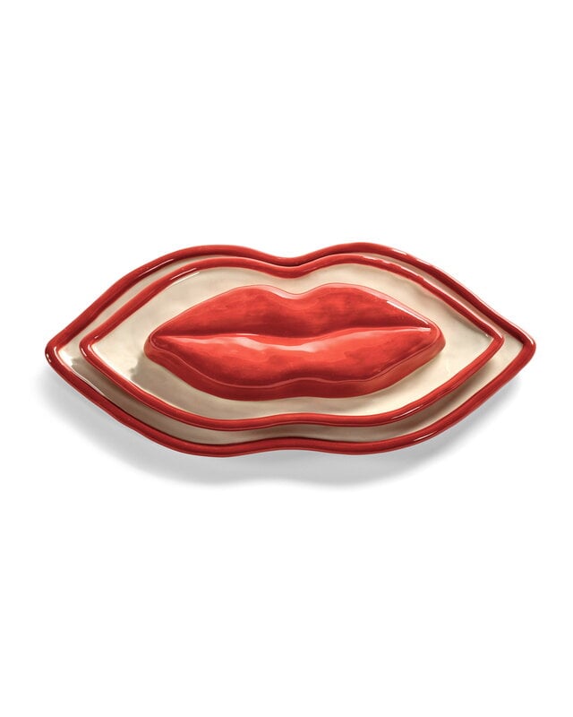 Serax Lips serving dish, M, white - red, extra image