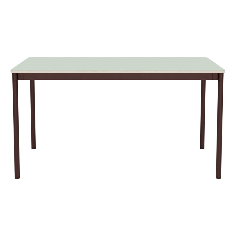 Muuto Table Base, 140 x 80 cm, stratifié vert clair - contreplaqué - rouge brun, image extra