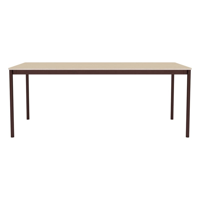 Muuto Table Base, 190 x 85 cm, chêne laqué - contreplaqué - rouge brun, image extra