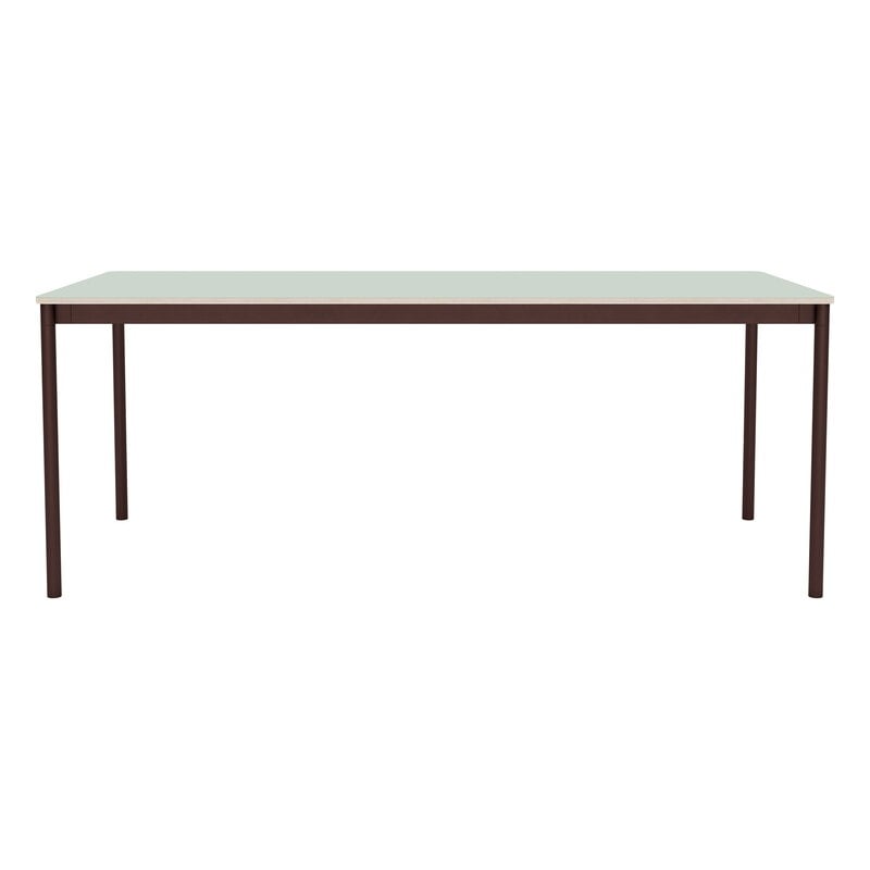 Muuto Table Base, 190 x 85 cm, stratifié vert clair - contreplaqué - rouge brun, image extra
