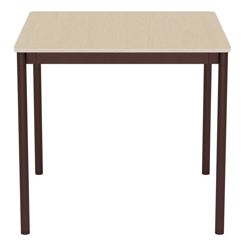 Muuto Table Base, 80 x 80 cm, chêne laqué - contreplaqué - rouge brun, image extra