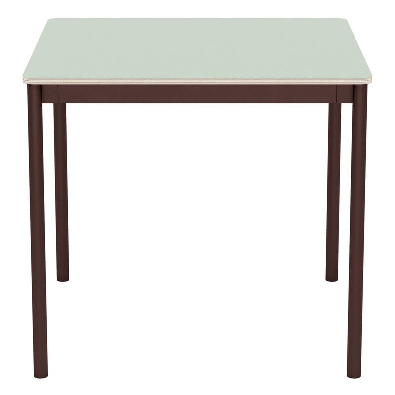 Muuto Table Base, 80 x 80 cm, stratifié vert clair - contreplaqué - rouge brun, image extra