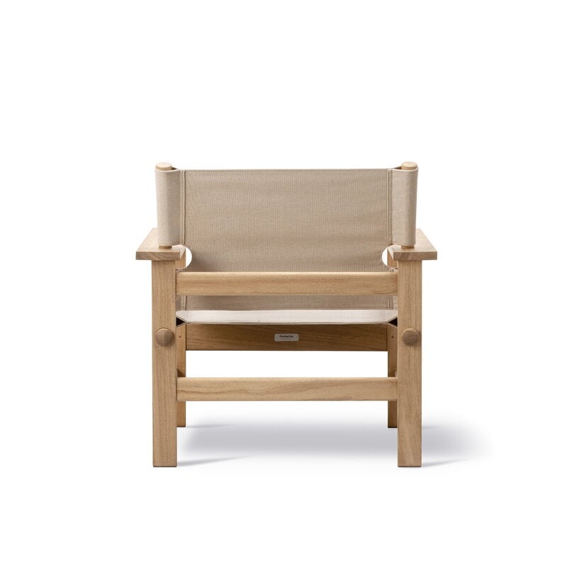 Fredericia Chaise Canvas, extérieur, teck, image extra