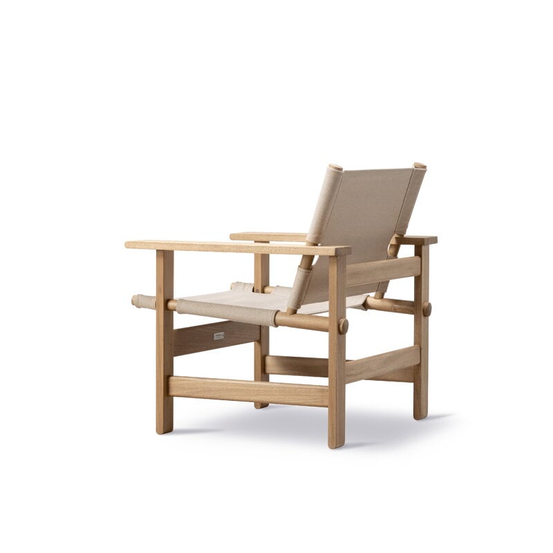 Fredericia Chaise Canvas, extérieur, teck, image extra