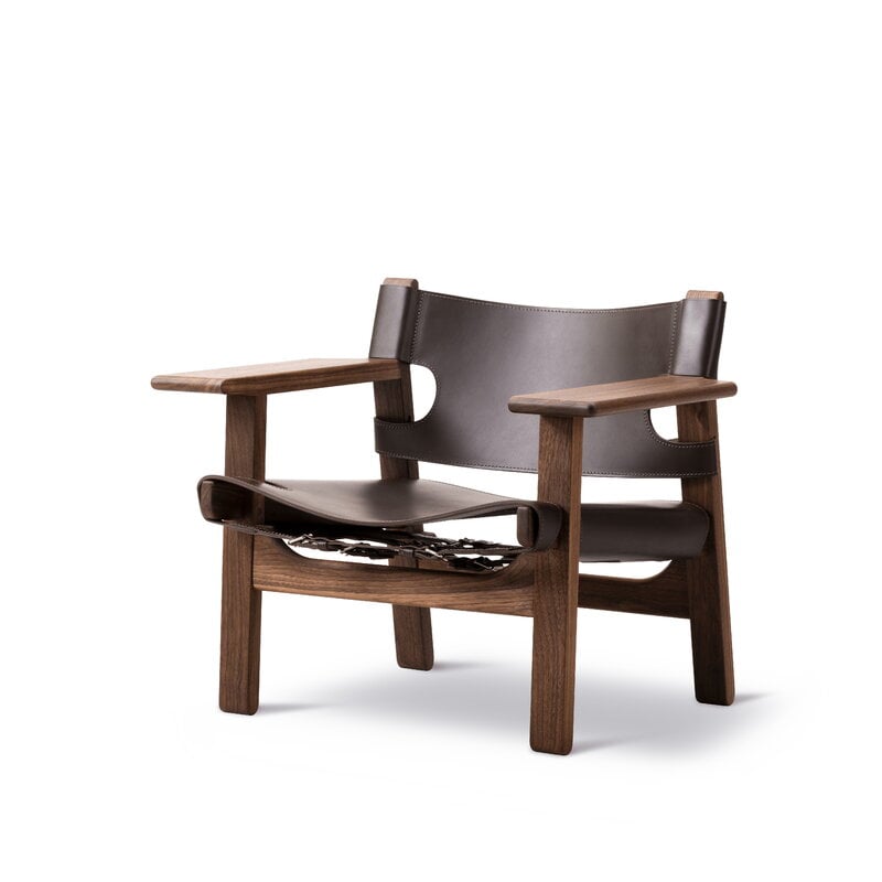 Fredericia The Spanish Chair, pelle di cavallo marrone scuro - noce oliato, immagine extra