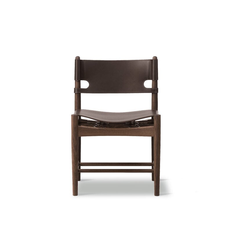 Fredericia The Spanish Dining Chair, dunkles braunes Sattelleder - geräucherte Eiche, extrabild
