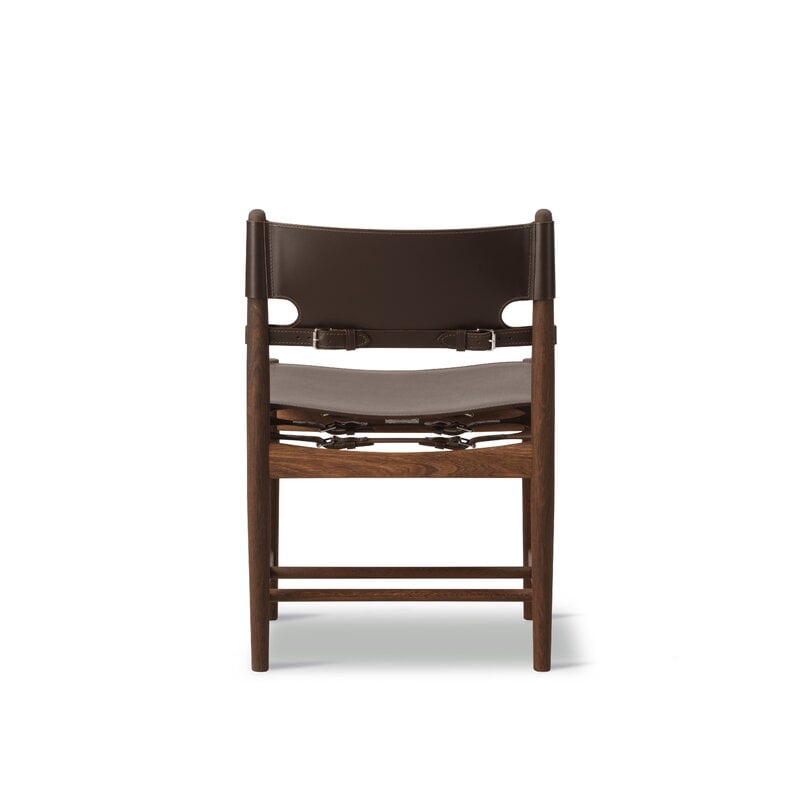 Fredericia The Spanish Dining Chair, dunkles braunes Sattelleder - geräucherte Eiche, extrabild
