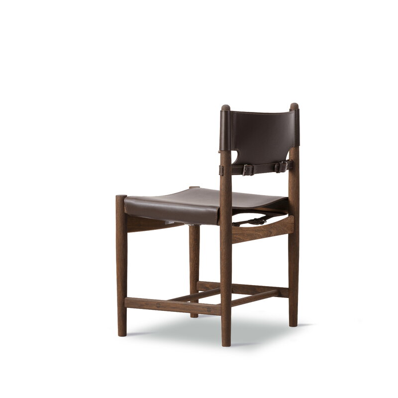 Fredericia The Spanish Dining Chair, dunkles braunes Sattelleder - geräucherte Eiche, extrabild