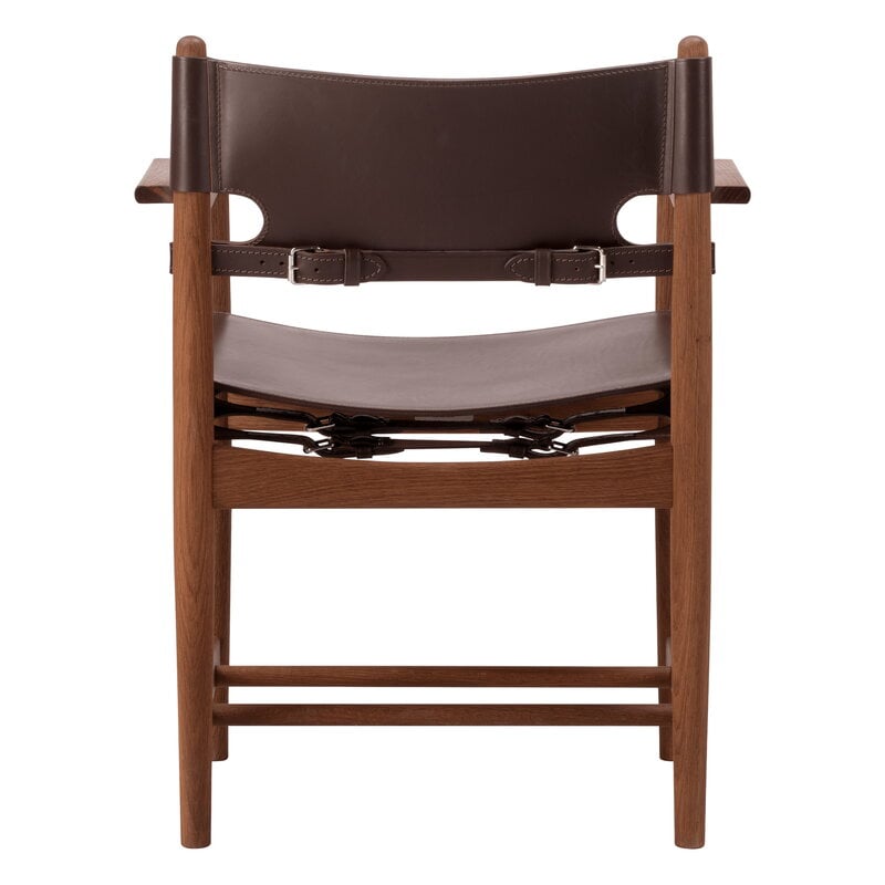 Fredericia The Spanish Dining armchair, dark brown saddle leather - smoked oak, view 4