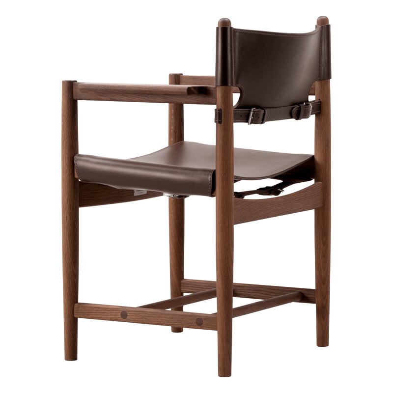 Fredericia The Spanish Dining armchair, dark brown saddle leather - smoked oak, view 3