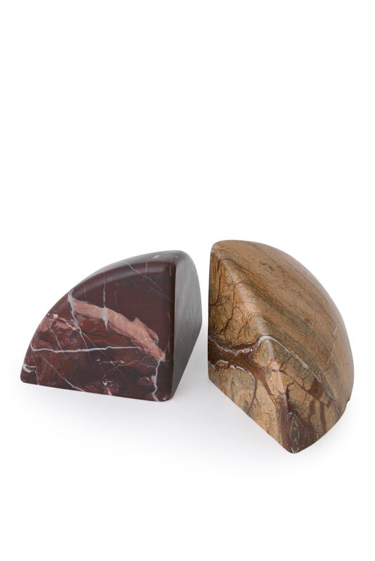 Tom Dixon Boulder bookends, 2 pcs, Flamingo - Forest brown marble, view 3
