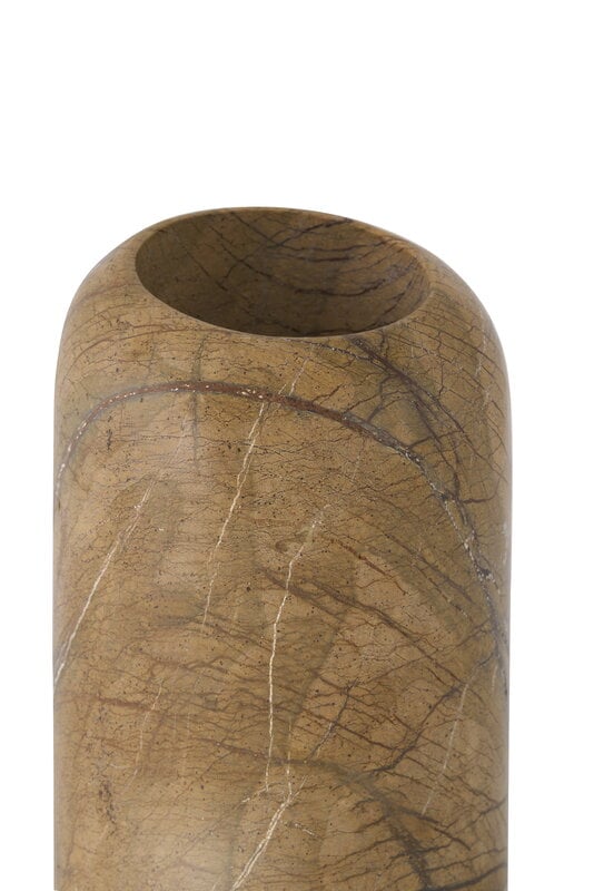 Tom Dixon Boulder maljakko, leveä, forest brown marmori, näkymä 4