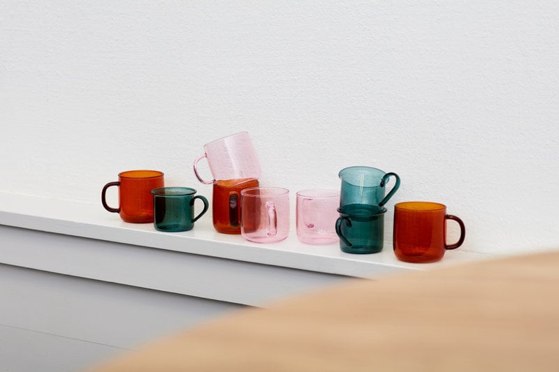 coloured glass mugs
