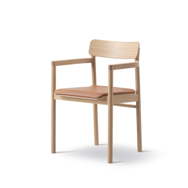 Fredericia Post chair, light oiled oak - cognac leather, extra image