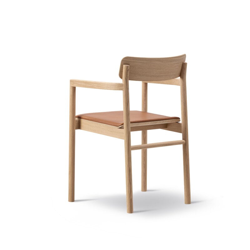 Fredericia Post chair, light oiled oak - cognac leather, extra image