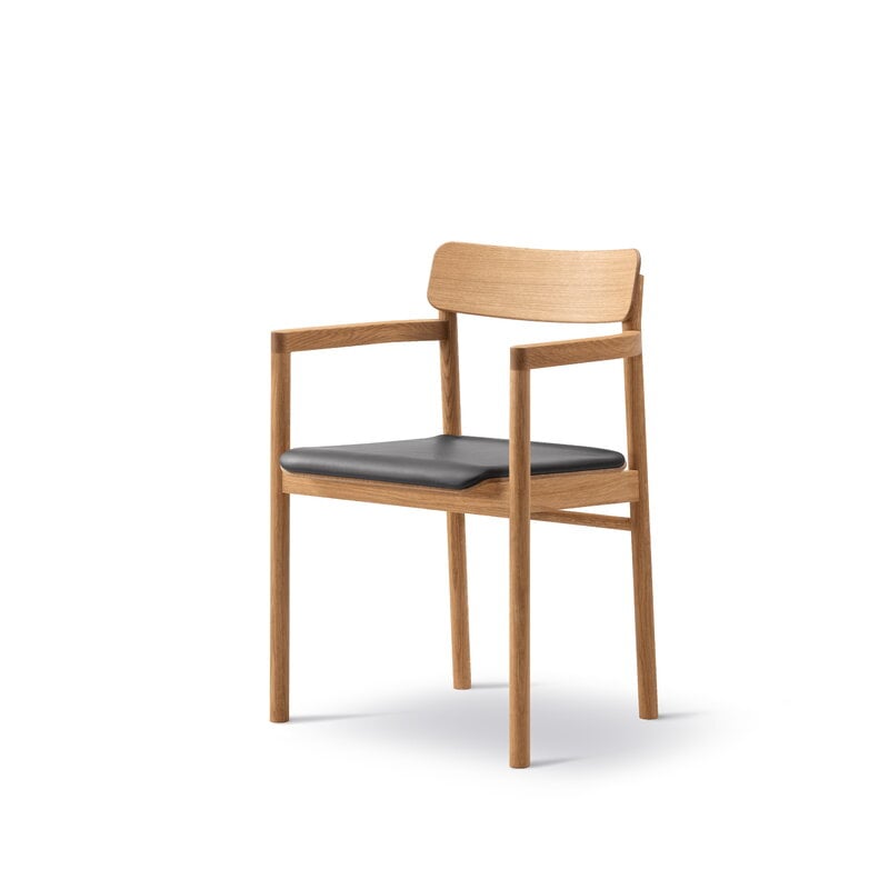 Fredericia Fauteuil Post, chêne huilé - cuir noir, vue 3