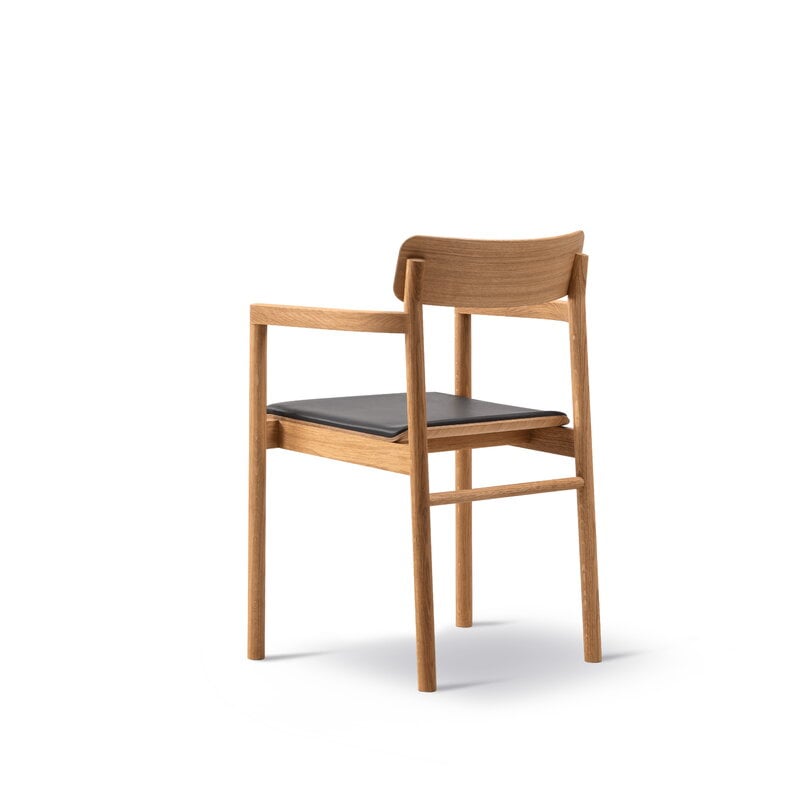 Fredericia Fauteuil Post, chêne huilé - cuir noir, vue 2