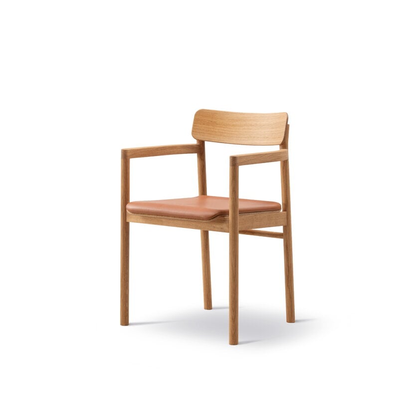 Fredericia Fauteuil Post, chêne huilé - cuir cognac, vue 5