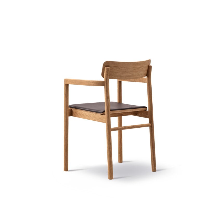 Fredericia Fauteuil Post, chêne huilé - cuir marron foncé, vue 4