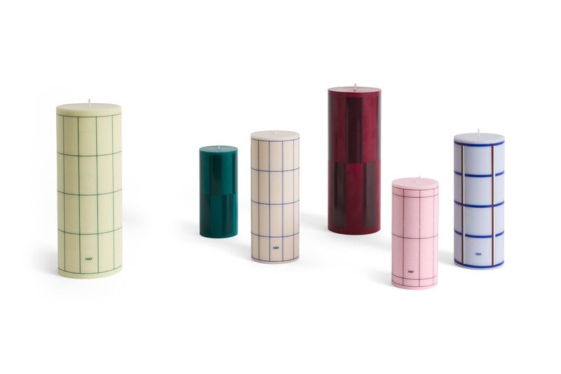 HAY Column candle, M, light blue - blue - bordeaux - silver, view 3