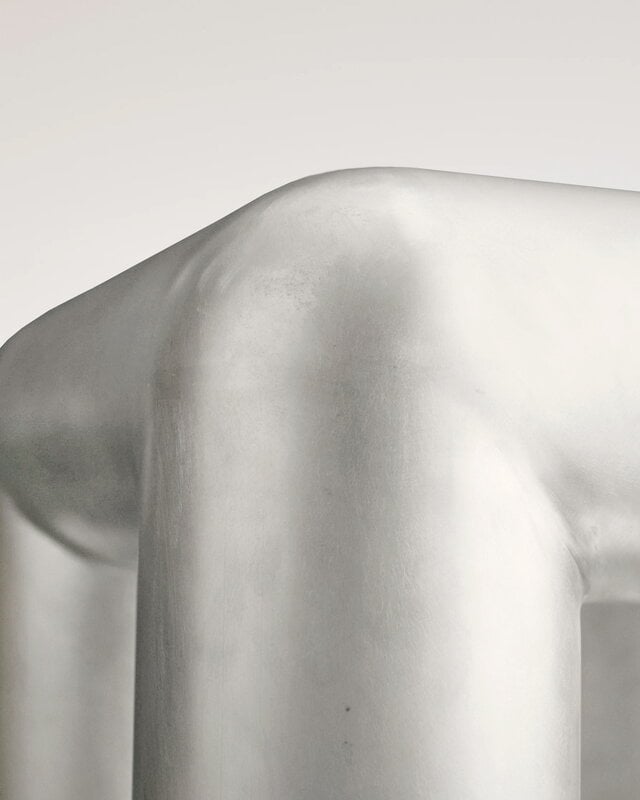 FORMARKIVET Cubio stool, 45 cm, raw aluminium, extra image