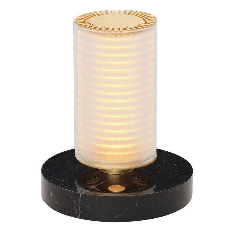 DCWéditions Frechin A portable table lamp, gold - black marble, extra image