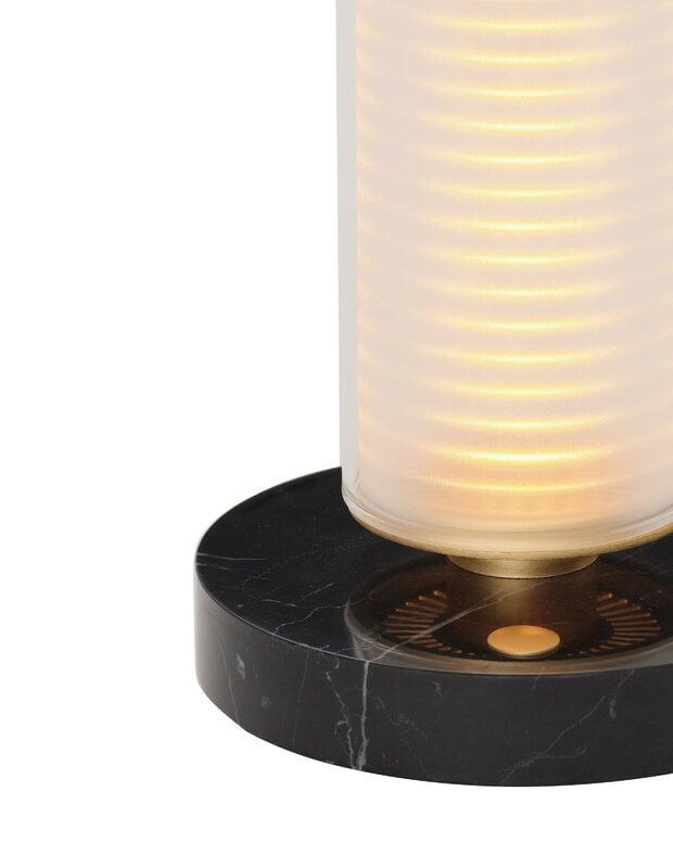 DCWéditions Frechin A portable table lamp, gold - black marble, extra image