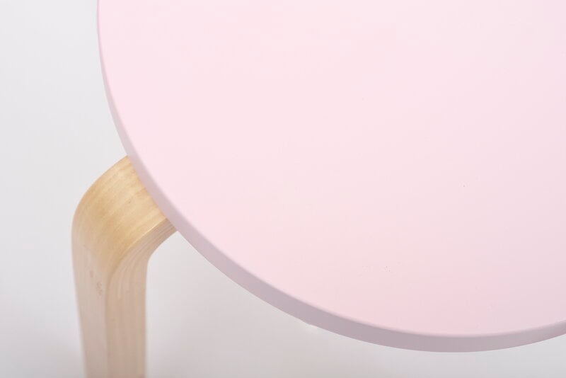 Artek Aalto stool E60, pink - birch, extra image