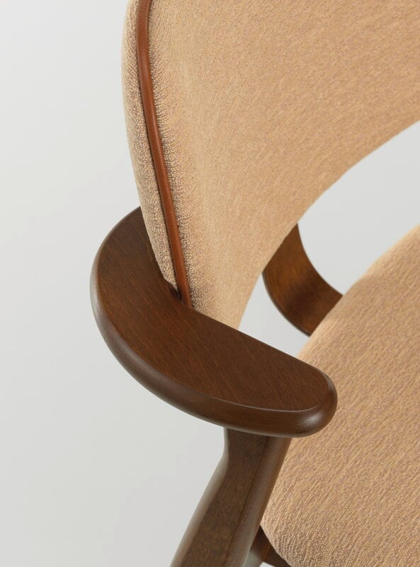 Artek Domus chair, stained walnut - Wow RE beige/pink - Prestige cognac, extra image