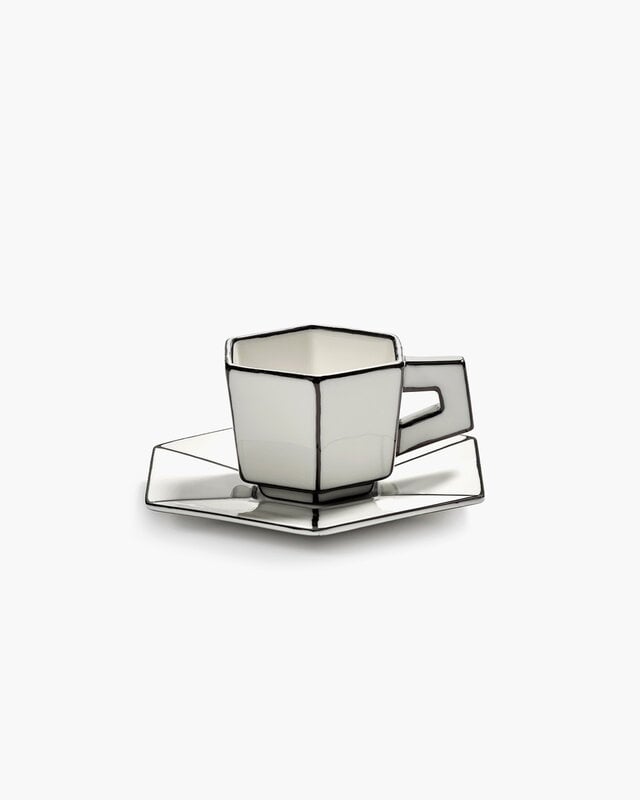 Serax Carte Blanche tasse à espresso avec soucoupe, 2 pcs, blanc, image extra