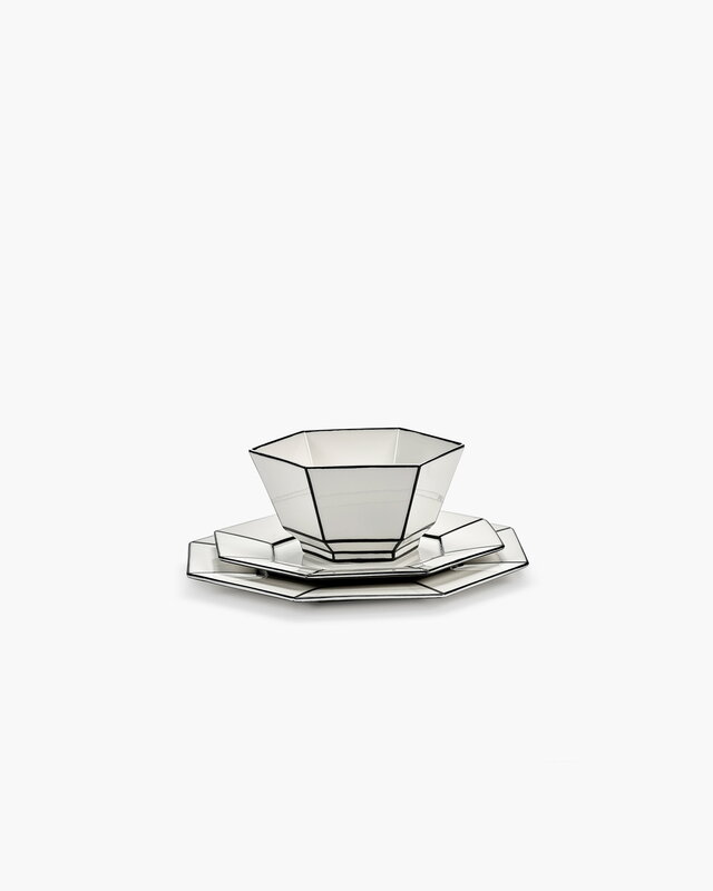 Serax Carte Blanche breakfast plate, 2 pcs, white - black, extra image