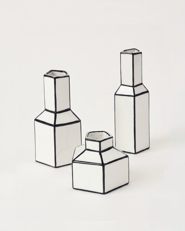 Serax Carte Blanche vase, S, white - black, view 4