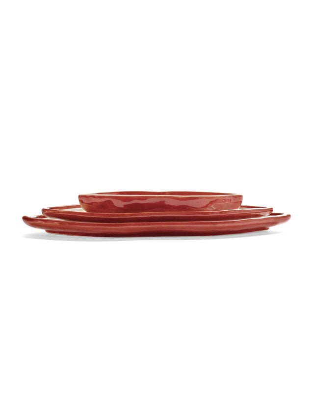 Serax Lips serving dish set, 3 pcs, white - red, extra image