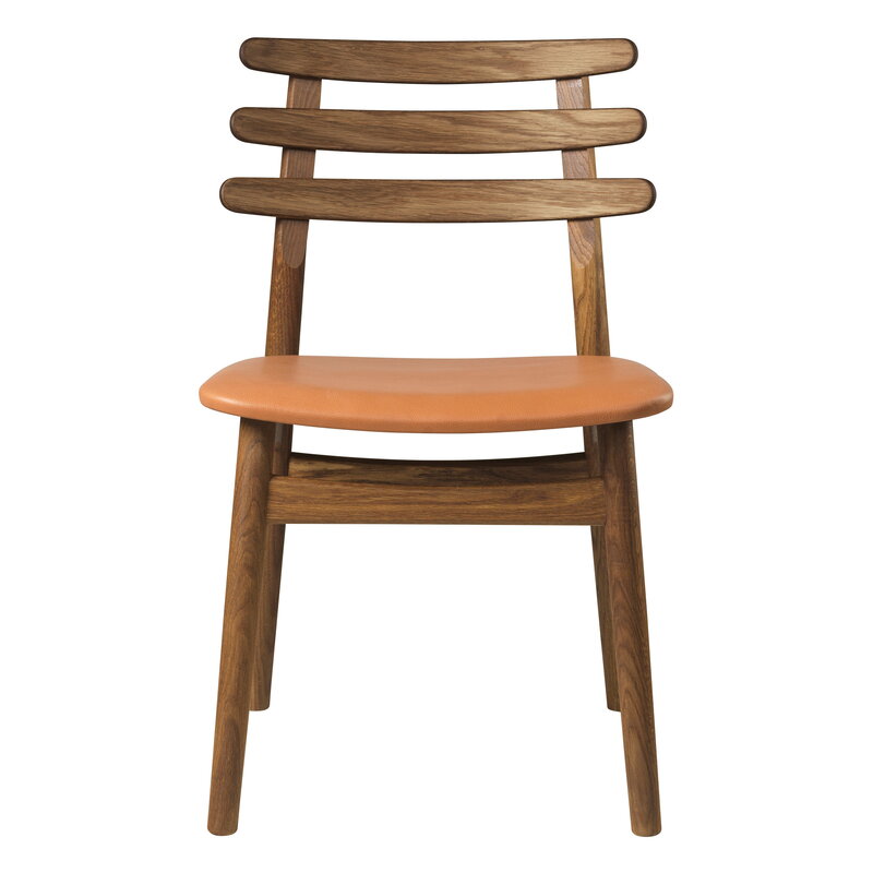 FDB Møbler J48 Stuhl, geräucherte Eiche - Cognac Leder, extrabild