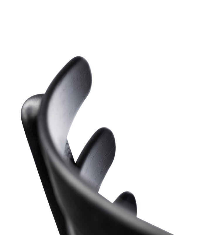 FDB Møbler J48 Stuhl, schwarze Eiche - schwarzes Leder, extrabild