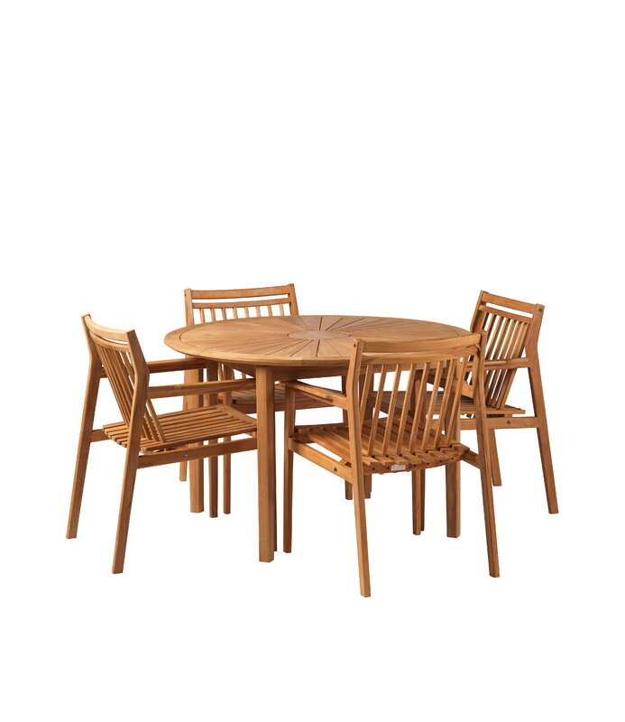 FDB Møbler M27 Sammen round garden table, 120 cm, oiled teak, extra image