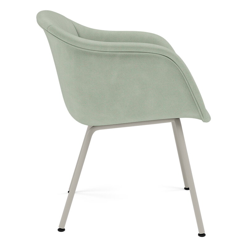 Muuto Fiber Soft Armchair, Rohrgestell, grau - Allure Leder Jade, extrabild