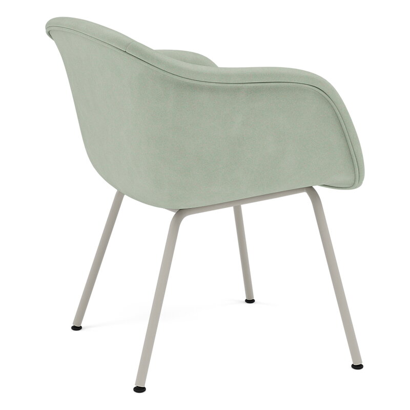 Muuto Fiber Soft Armchair, Rohrgestell, grau - Allure Leder Jade, extrabild