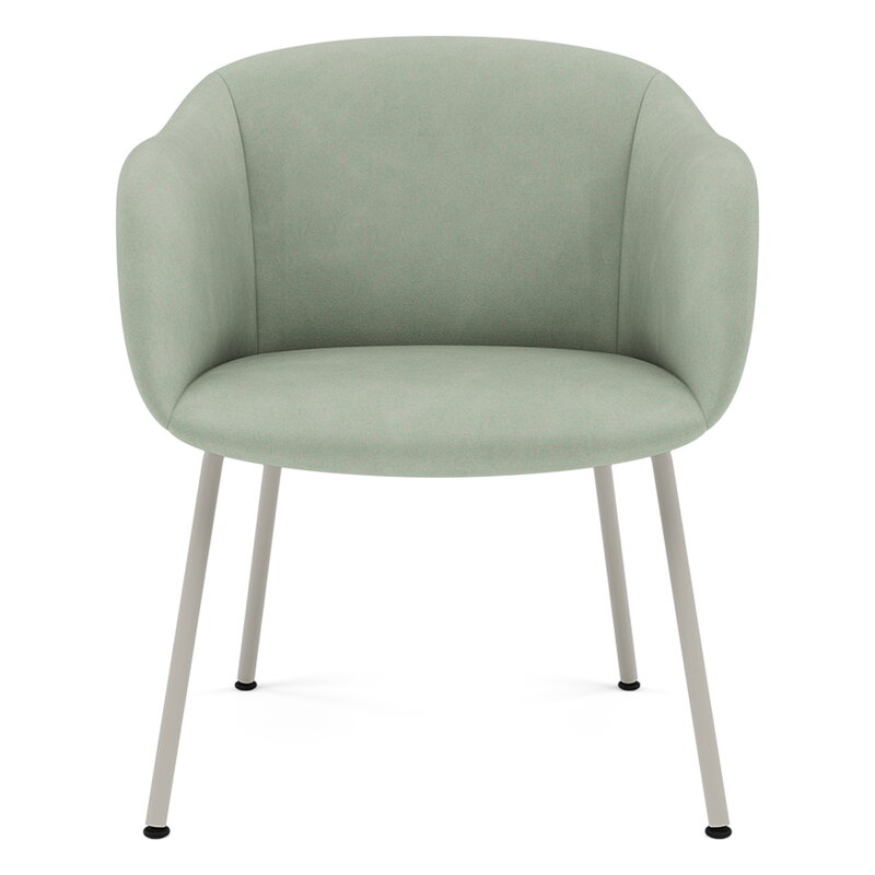 Muuto Fiber Soft Armchair, Rohrgestell, grau - Allure Leder Jade, extrabild